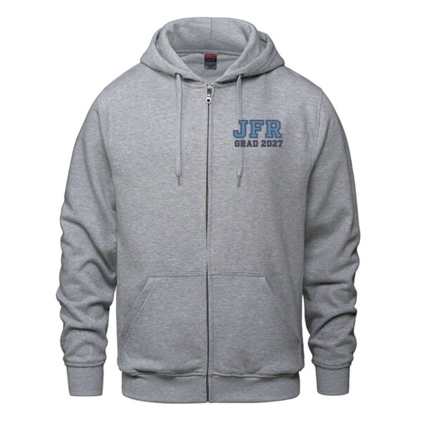 Personalized Adult Full Zip Hoodie with Twill Back (Embroidered) Thumbnail